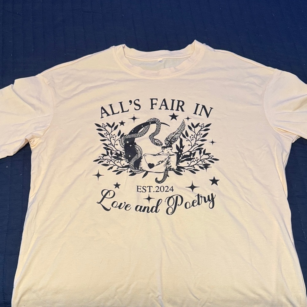 Cream Taylor Swift inspired Graphic Tee with Black Design